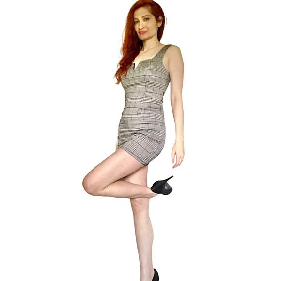 Max & Ash Plaid Sexy Mini Sheath Dress Size XS/S - Picture 4 of 9
